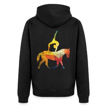 Vaulting equestrian gymnastics - Unisex Premium Organic Zip Hoodie - black - Back - Nico (187cm)