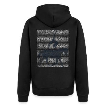 Voltigieren Pferdesport Geschenk - Unisex Premium Bio Zip Hoodie - Schwarz - Hinten - Nico (187cm)