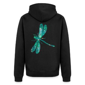 Aile de jardin libellule - Veste à capuche bio Premium Unisexe - noir - Dos - Nico (187cm)