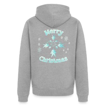 Étoile de Noël Merry Christmas - Veste à capuche bio Premium Unisexe - gris chiné - Dos - Nico (187cm)