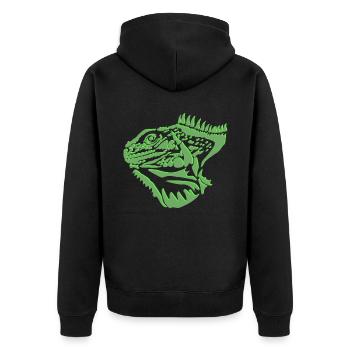 Iguana lizard - Unisex Premium Organic Zip Hoodie - black - Back - Nico (187cm)