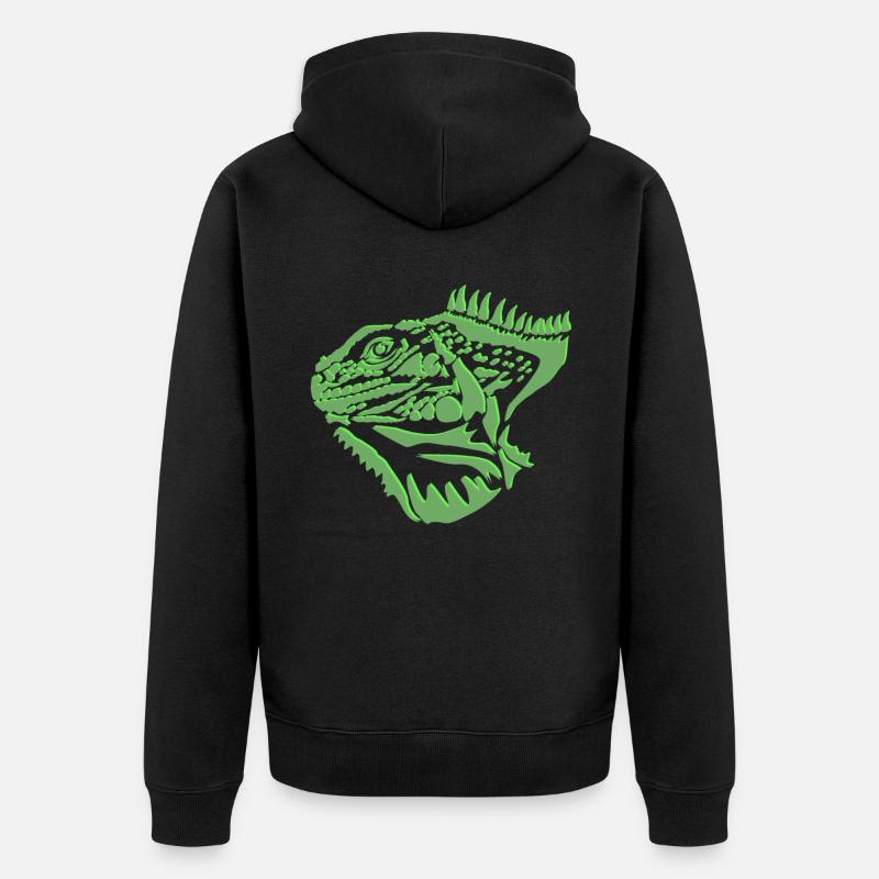 Lézard iguane - Veste à capuche bio Premium Unisexe - noir