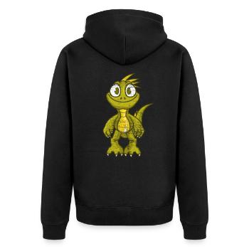 Iguana child - Unisex Premium Organic Zip Hoodie - black - Back - Nico (187cm)