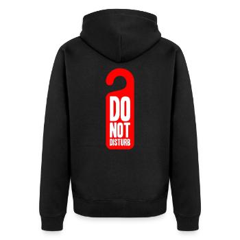 Do Not Disturb - Unisex Premium Organic Zip Hoodie - black - Back - Nico (187cm)