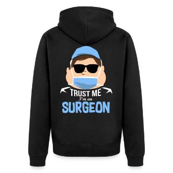 Chirurgien médecin - Veste à capuche bio Premium Unisexe - noir - Dos - Nico (187cm)