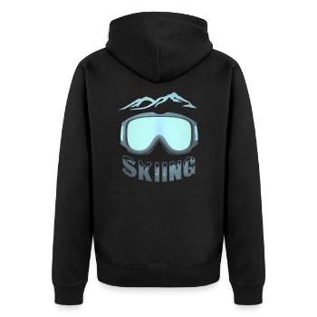 Ski goggles glasses skier snow - Unisex Premium Organic Zip Hoodie - black - Back - Nico (187cm)
