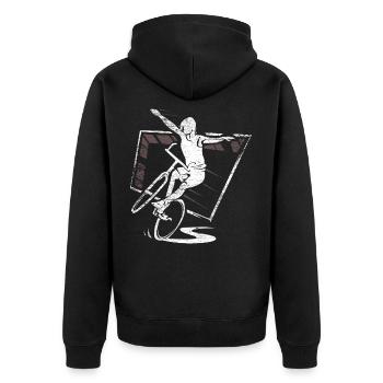 Cadeau de gymnastique vélo art - Veste à capuche bio Premium Unisexe - noir - Dos - Nico (187cm)