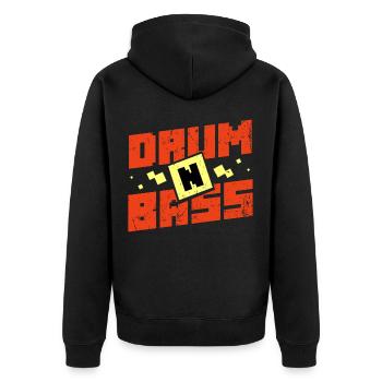 Drum n Bass - Veste à capuche bio Premium Unisexe - noir - Dos - Nico (187cm)