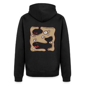 Ameise Grube - Unisex Premium Bio Zip Hoodie - Schwarz - Hinten - Nico (187cm)