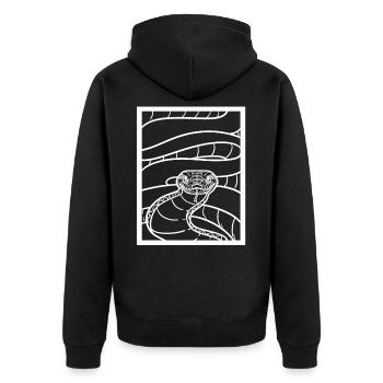 python - Unisex Premium Organic Zip Hoodie - black - Back - Nico (187cm)