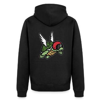 turtle - Unisex Premium Organic Zip Hoodie - black - Back - Nico (187cm)
