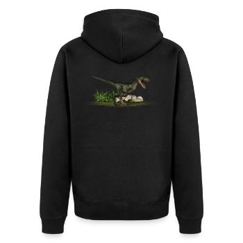 Velociraptor dinosaure carnivore Dino - Veste à capuche bio Premium Unisexe - noir - Dos - Nico (187cm)