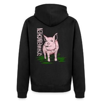 porcin - Veste à capuche bio Premium Unisexe - noir - Dos - Nico (187cm)