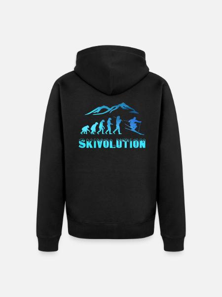 Evolution skieur neige hiver - Veste à capuche bio Premium Unisexe - noir