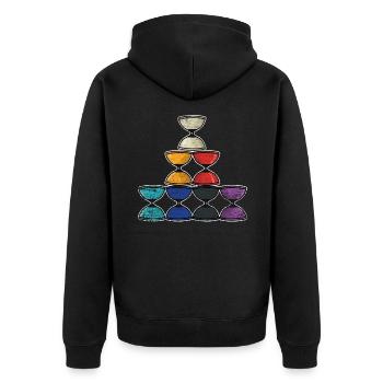 Diabolo Geschenk - Unisex Premium Bio Zip Hoodie - Schwarz - Hinten - Nico (187cm)