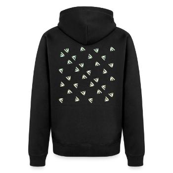Sailboats pattern boat sailing ship - Unisex Premium Organic Zip Hoodie - black - Back - Nico (187cm)