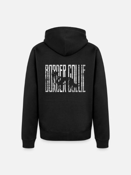 Border collie - Unisex Premium Organic Zip Hoodie - black