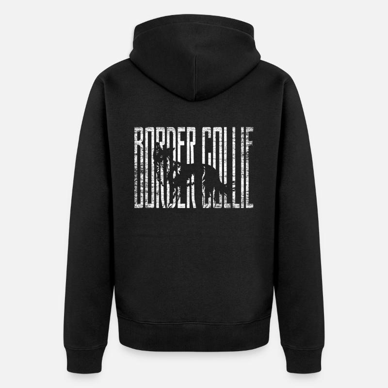 Border Collie - Unisex Premium Bio Zip Hoodie - Schwarz