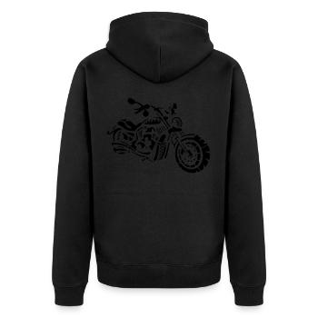 Motorcycle black - Unisex Premium Organic Zip Hoodie - black - Back - Nico (187cm)