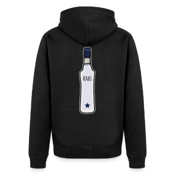 Raki - Unisex Premium Organic Zip Hoodie - black - Back - Nico (187cm)