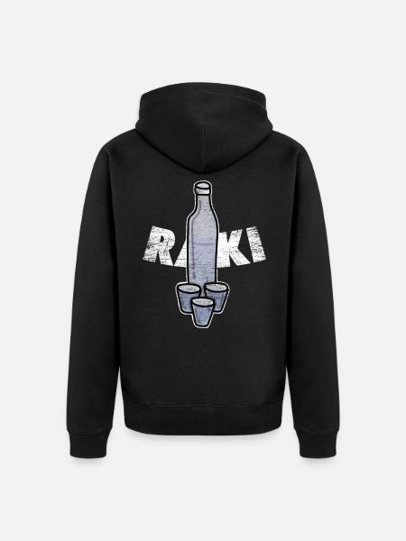 Raki Geschenk - Unisex Premium Bio Zip Hoodie - Schwarz