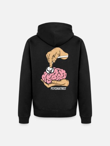 psychiatrist - Unisex Premium Organic Zip Hoodie - black