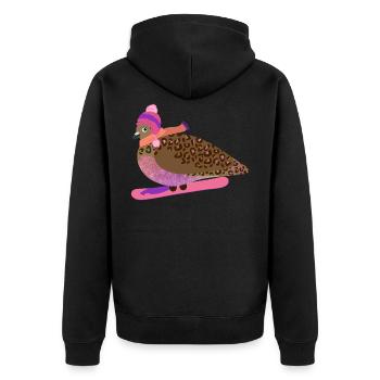 Snowboard Gal Pigeon Friend - Veste à capuche bio Premium Unisexe - noir - Dos - Nico (187cm)
