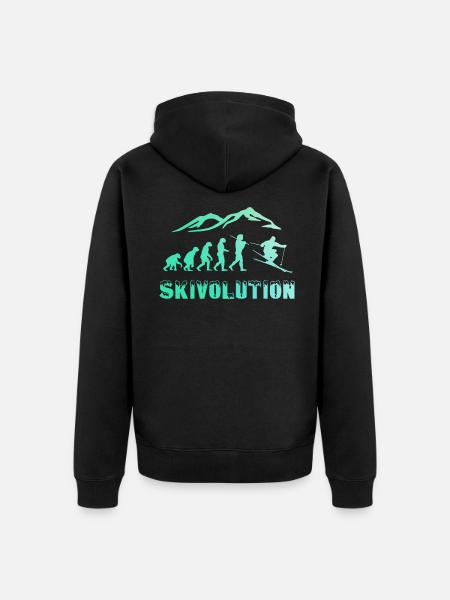 Evolution skieur neige hiver - Veste à capuche bio Premium Unisexe - noir