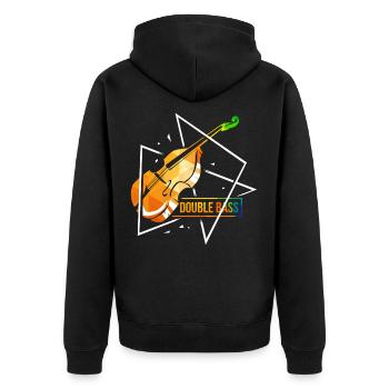 Double bass violin - Unisex Premium Organic Zip Hoodie - black - Back - Nico (187cm)