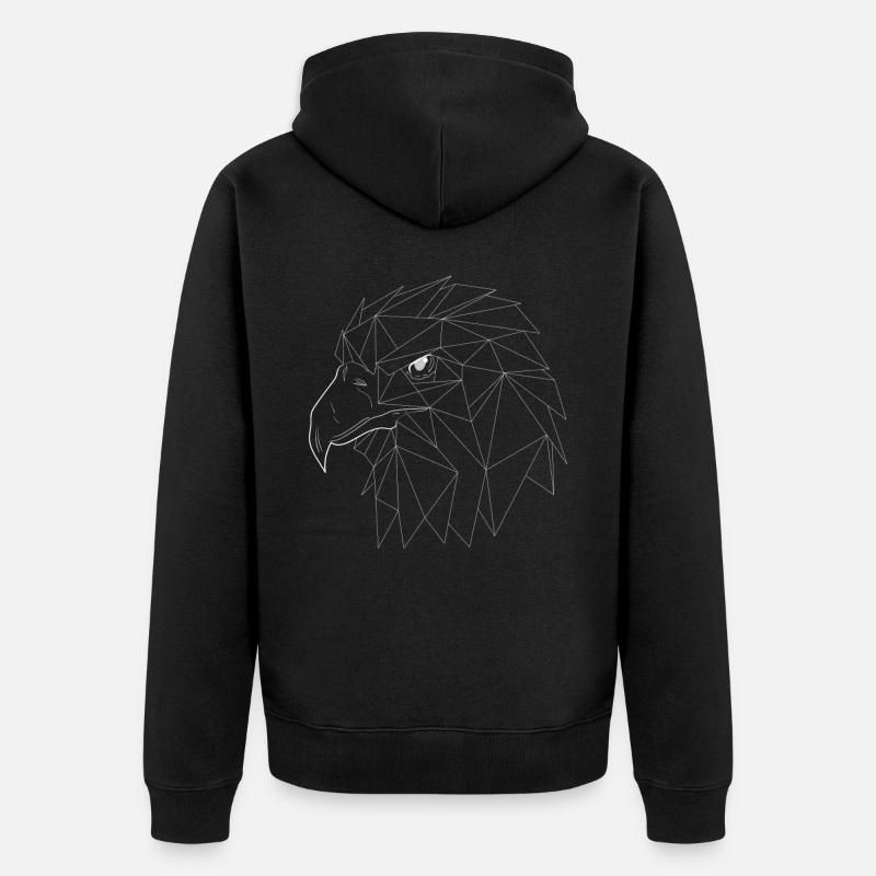 Oiseaux Oiseaux Aigles Géométrie Triangles - Veste à capuche bio Premium Unisexe - noir