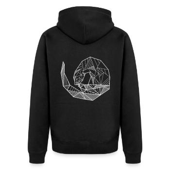 Loutre géométrique - Veste à capuche bio Premium Unisexe - noir - Dos - Nico (187cm)