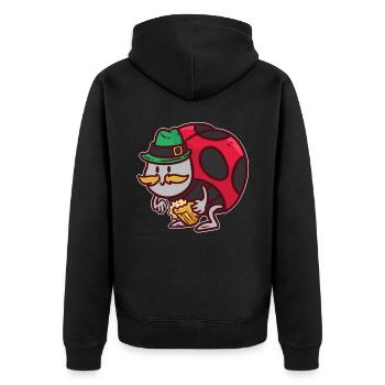 Marienkäfer - Unisex Premium Bio Zip Hoodie - Schwarz - Hinten - Nico (187cm)