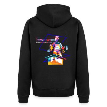 Chimney sweep polygon - Unisex Premium Organic Zip Hoodie - black - Back - Nico (187cm)
