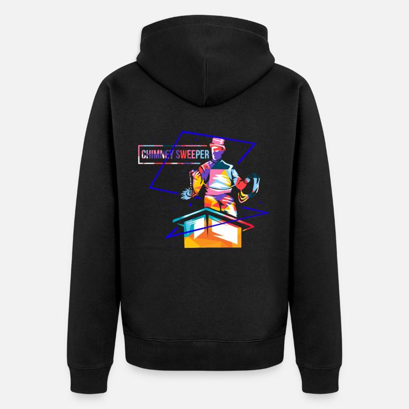 Schornsteinfeger Polygon - Unisex Premium Bio Zip Hoodie - Schwarz