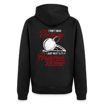 hammer throw - Unisex Premium Organic Zip Hoodie - black - Back - Nico (187cm)