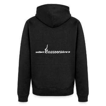 bassoon - Unisex Premium Organic Zip Hoodie - black - Back - Nico (187cm)