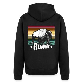 bison - Veste à capuche bio Premium Unisexe - noir - Dos - Nico (187cm)