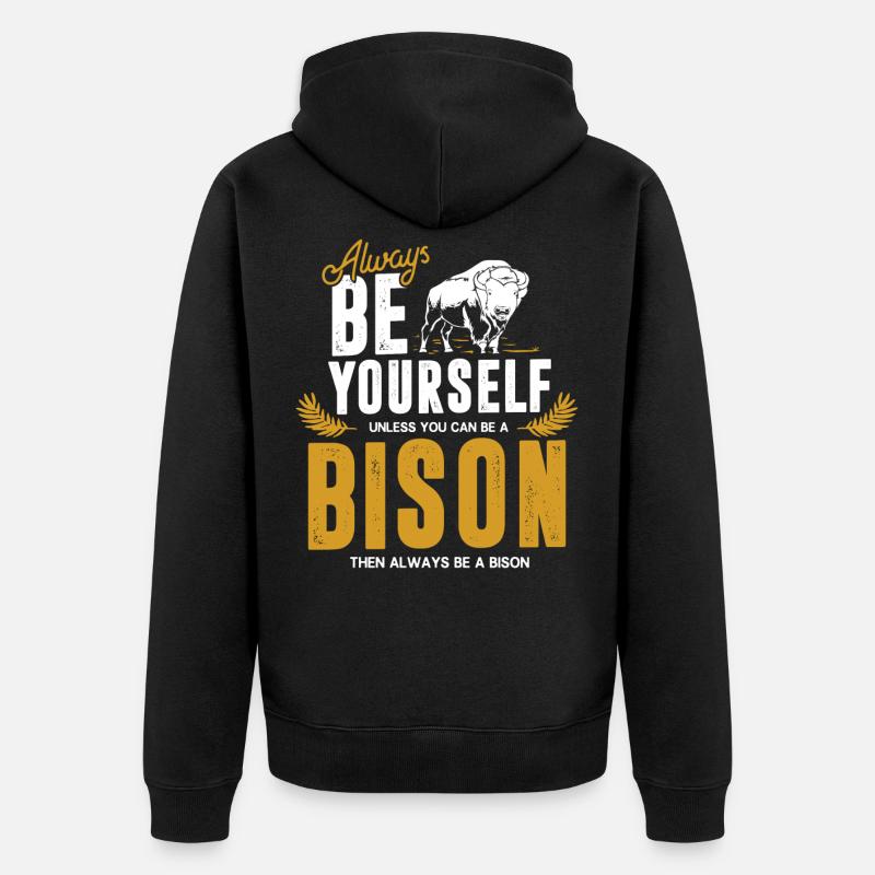 bison - Veste à capuche bio Premium Unisexe - noir