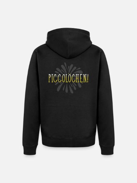 Piccolöchen! Piccolo Sekt - Unisex Premium Bio Zip Hoodie - Schwarz