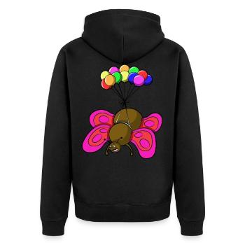 TAKE IT EASY BIG BUTTERFLY - So many ways to fly - Unisex Premium Organic Zip Hoodie - black - Back - Nico (187cm)