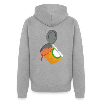 canned beans - Unisex Premium Organic Zip Hoodie - heather grey - Back - Nico (187cm)