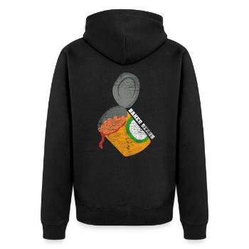 Gebackene Bohne Geschenk - Unisex Premium Bio Zip Hoodie - Schwarz - Hinten - Nico (187cm)