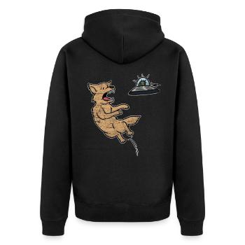 chien frisbee - Veste à capuche bio Premium Unisexe - noir - Dos - Nico (187cm)