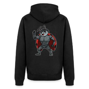 Marienkäfer - Unisex Premium Bio Zip Hoodie - Schwarz - Hinten - Nico (187cm)