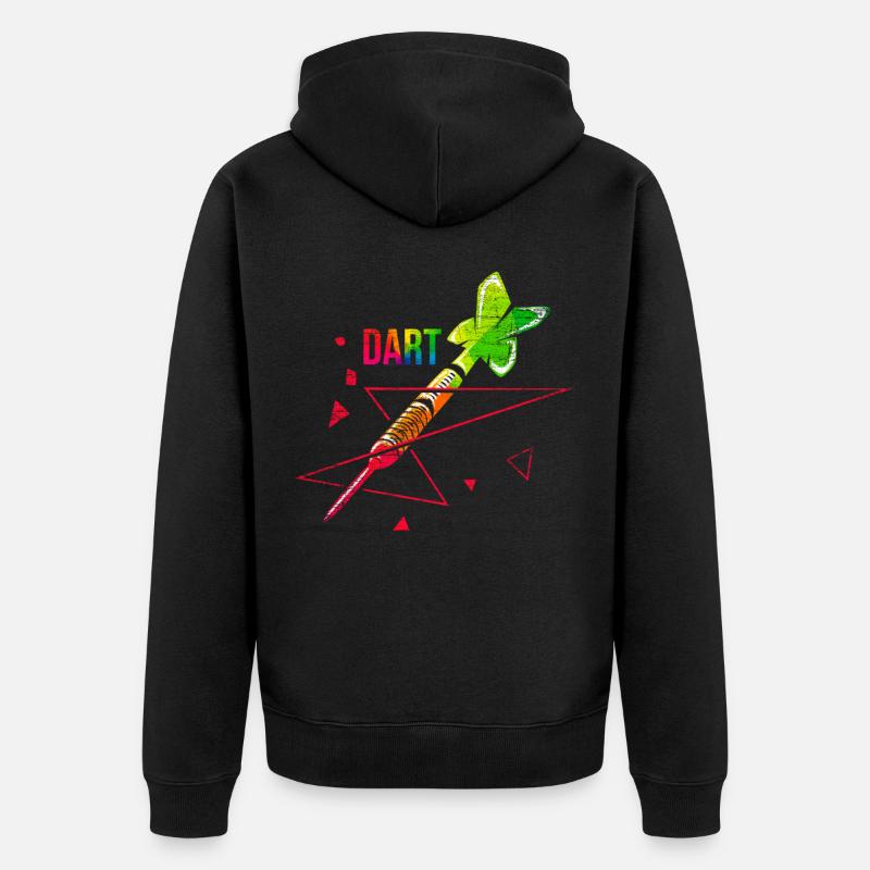 Dart Polygon Geschenk - Unisex Premium Bio Zip Hoodie - Schwarz