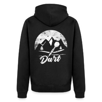 Darts Gift - Unisex Premium Organic Zip Hoodie - black - Back - Nico (187cm)