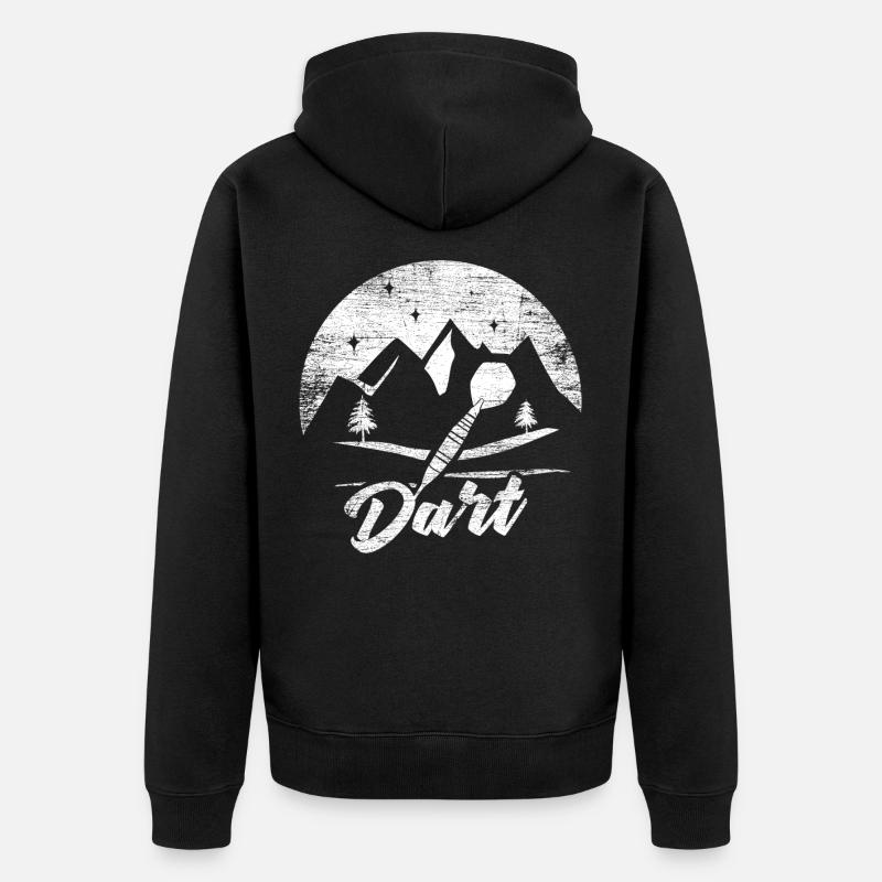 Dart Geschenk - Unisex Premium Bio Zip Hoodie - Schwarz