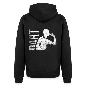 Darts Gift - Unisex Premium Organic Zip Hoodie - black - Back - Nico (187cm)