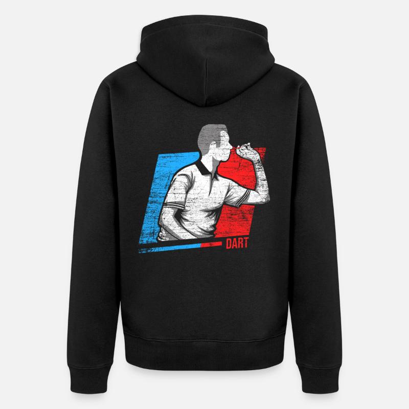 joueur de fléchettes - Veste à capuche bio Premium Unisexe - noir