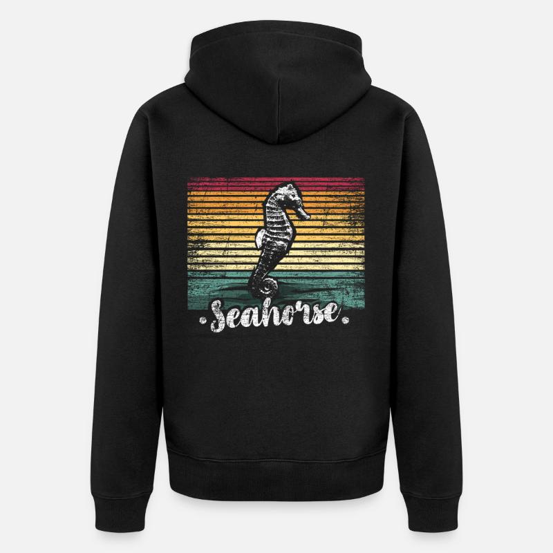 hippocampe - Veste à capuche bio Premium Unisexe - noir